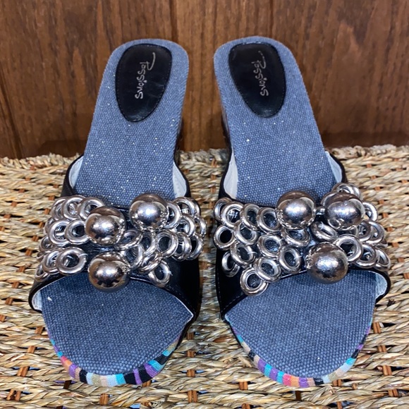 Passions Studded Multi-colored Platform Sandals-Style-Debbie-Women’s Size 10 - Picture 4 of 11